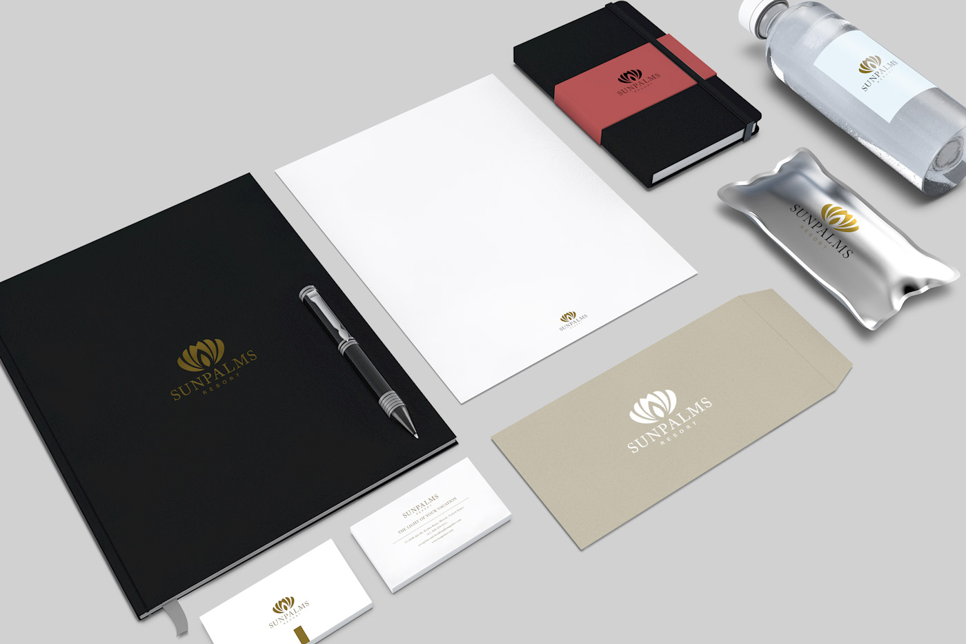 Sun Palms resort branding products design